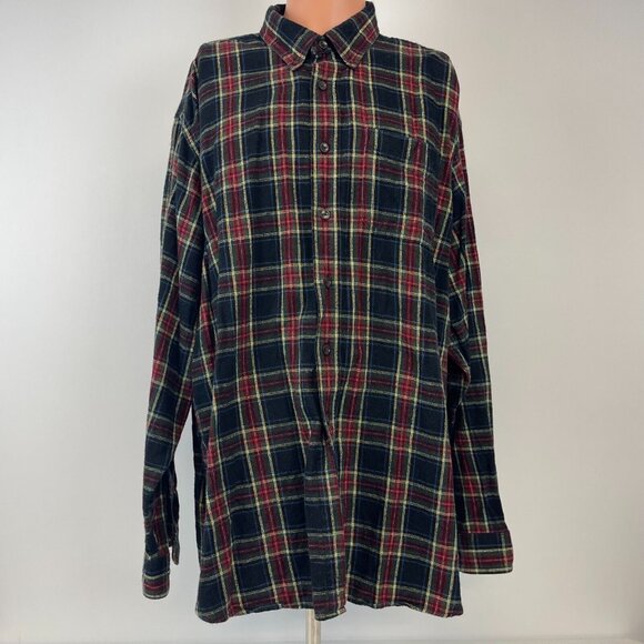 LL Bean Scotch Plaid Flannel Shirt Mens Size 2XL Button Down Multi Color - Picture 2 of 4